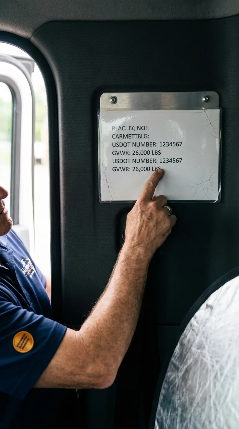 USDOT licensing placard verification in Woodland